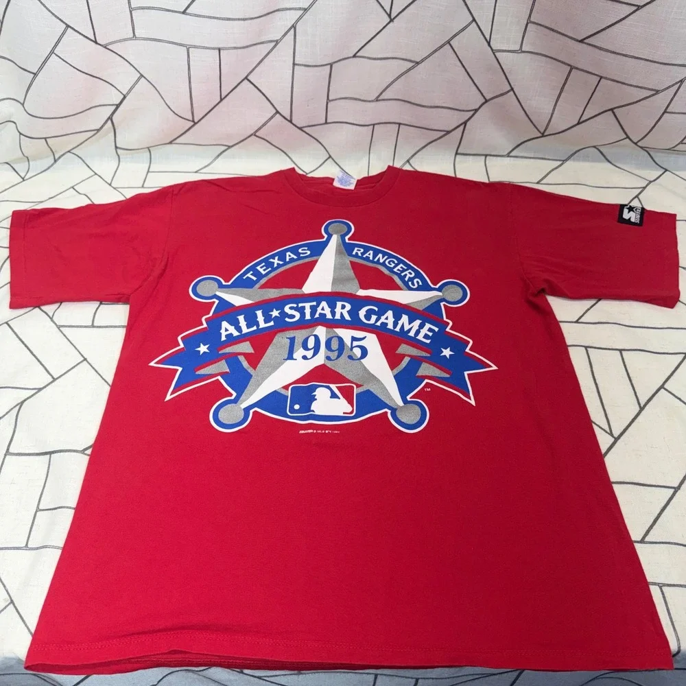 Starter MLB All-Star Game 1995 T-Shirt Large Red Texas Rangers Vintage USA Made